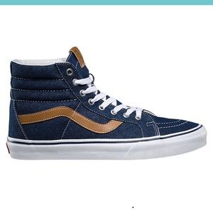 Blue and Brown High Top Vans